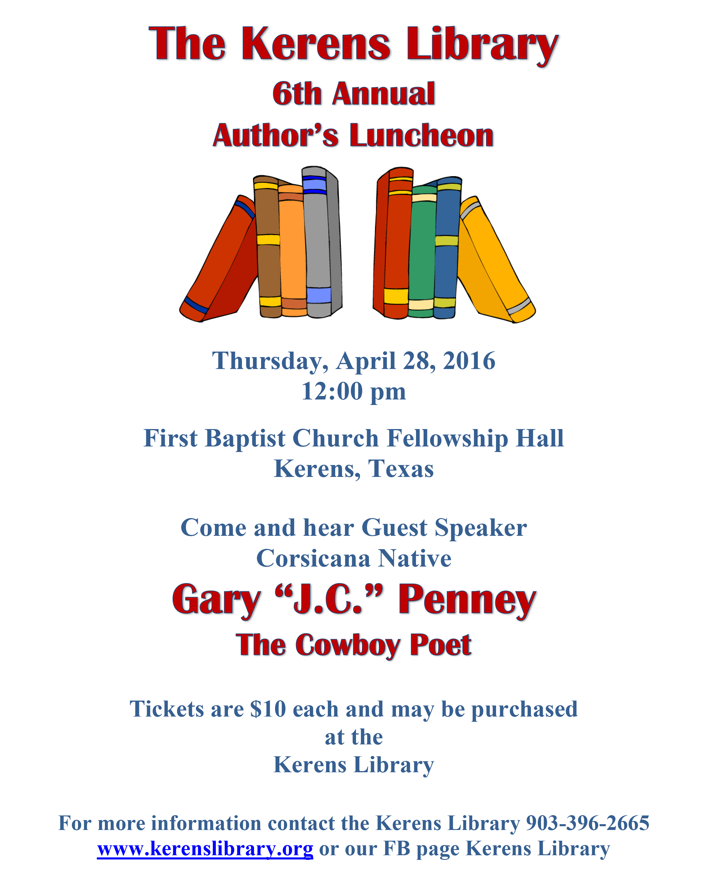 Kerens Library 6th Annual Author’s Luncheon