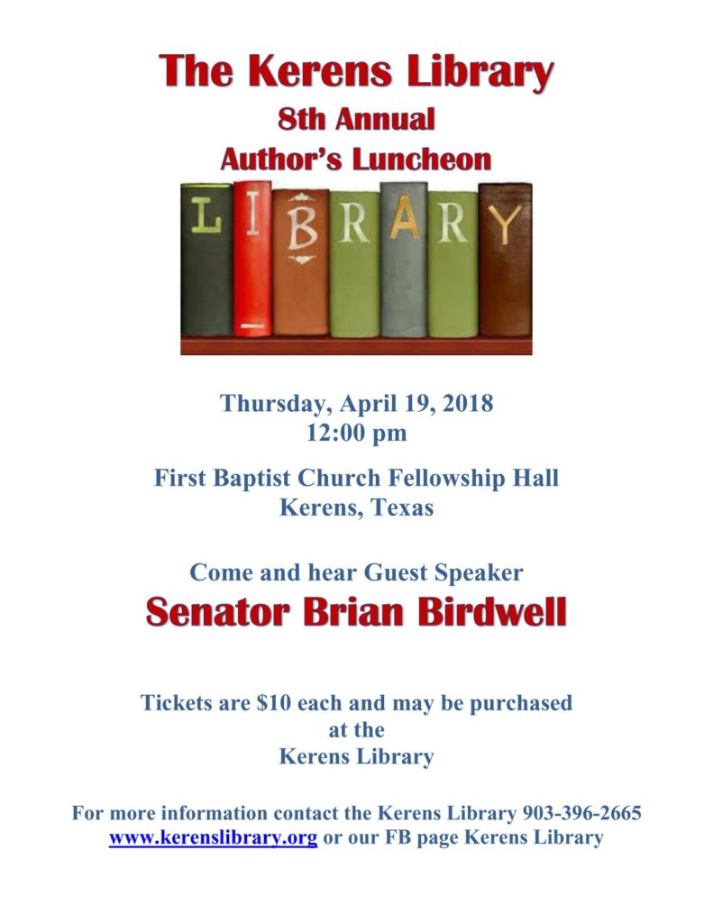 Kerens Library Author's Luncheon 2018