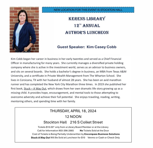 Kerens Library Author's Luncheon
